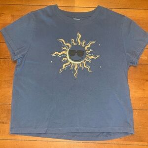 Women's American Eagle Blue Sunshine Cropped T-shirt (Size S)